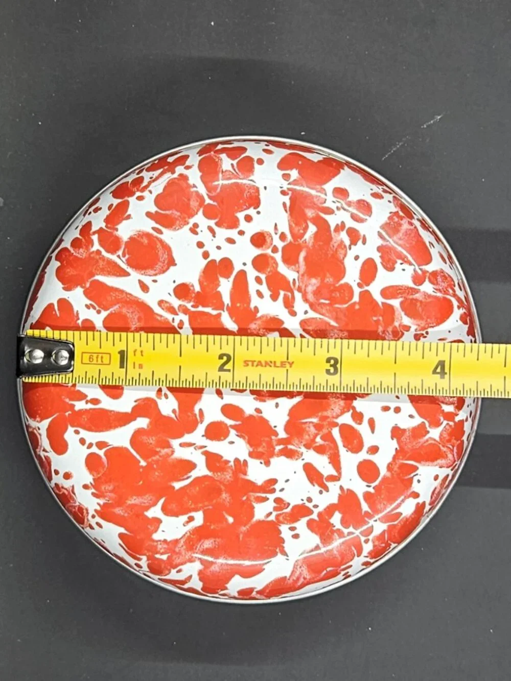 Golden Rabbit Enamelware Red Swirl Soup Bowl